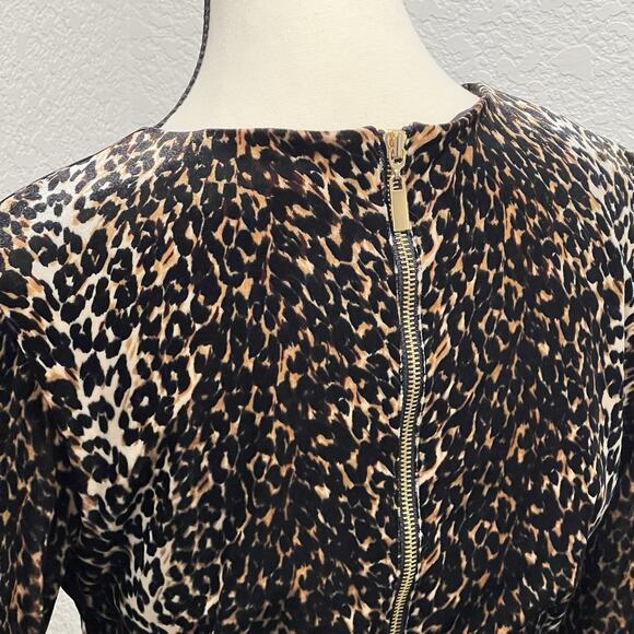 Cache Velvet Leopard Print Keyhole Bodycon Long Sleeve Sheath Women's Size 6 - Picture 5 of 12
